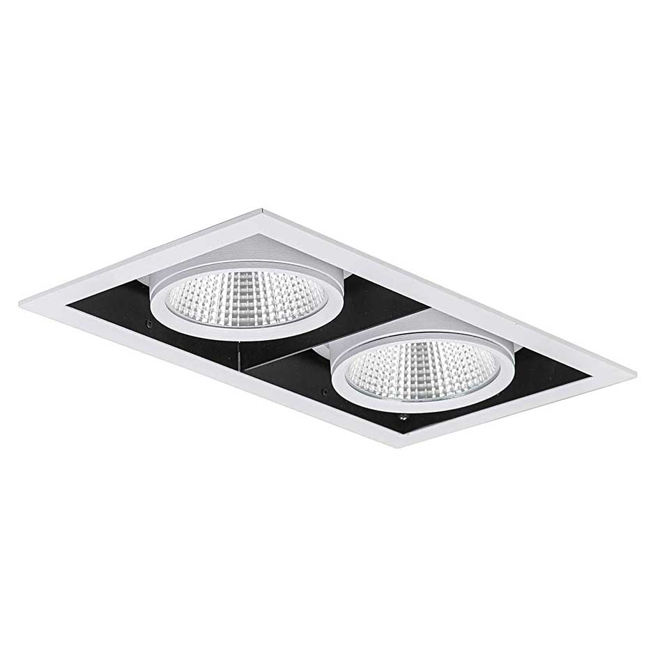 چراغ LED مولتی دانلایت دو خانه توکار 52 وات آفتابی با قطر 9 سانتی متر و ماژول ViVo اوربیتال مازی نور