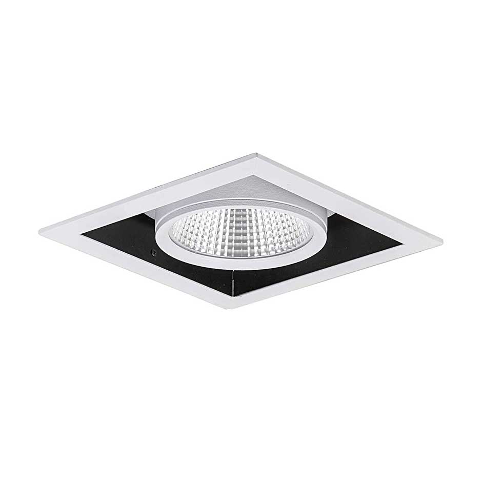 چراغ LED مولتی دانلایت تک خانه توکار 20 وات آفتابی با قطر 9 سانتی متر و ماژول برق مستقیم اوربیتال مازی نور 