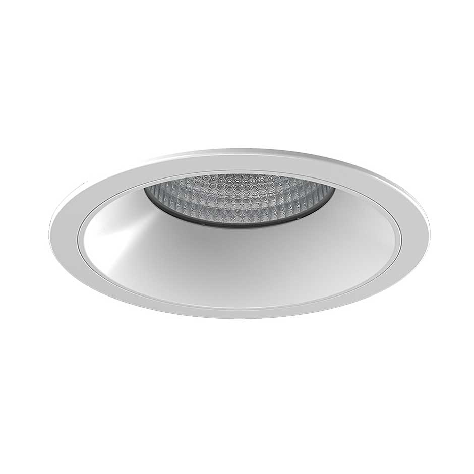 چراغ LED دانلایت توکار سفید دهانه 10 سانتی متر 16 وات مهتابی با دیفیوزر LU و شیدر سفید دیانا کامفورت مازی نور 