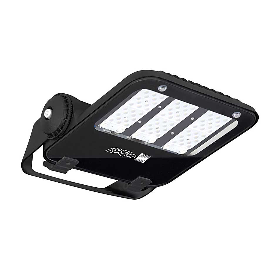 چراغ پروژکتوری LED مشکی 54 وات یخی و پخش نور متقارن تیز اپتیلوکس S مازی نور