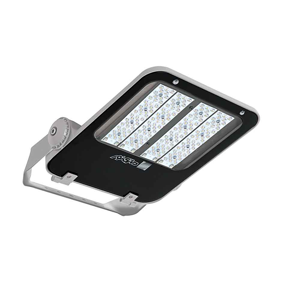 چراغ پروژکتوری LED شیری 140 وات مهتابی و پخش نور نامتقارن اپتیلوکس مازی نور