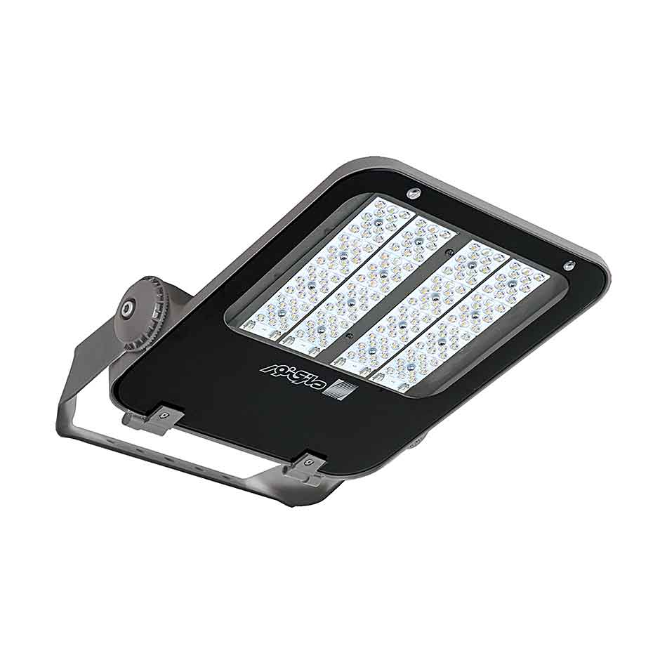 چراغ LED پروژکتوری/خیابانی طوسی 140 وات آفتابی اپتیلوکس مازی نور