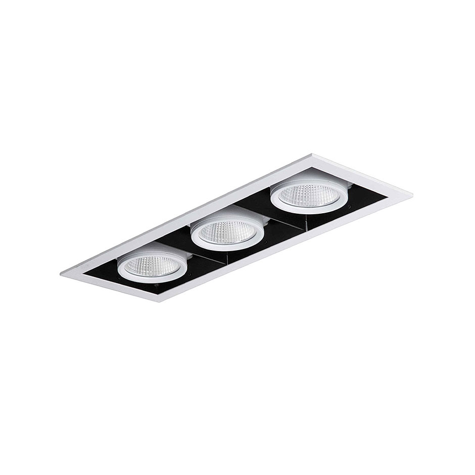 چراغ LED مولتی دانلایت سه خانه توکار 80 وات آفتابی با قطر 12.5سانتی متر و ماژول ViVo اوربیتال مازی نور