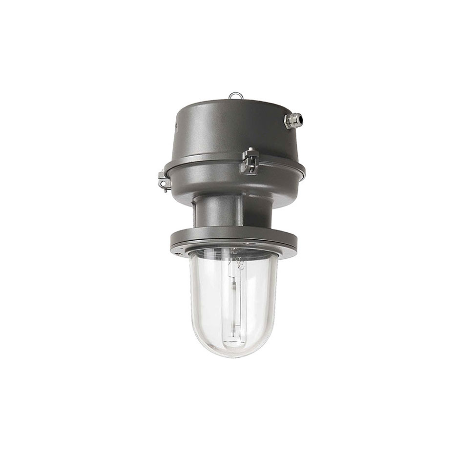 چراغ Well glass برای لامپ 250 وات بخار سدیم/ متال هالاید جهت نصب سقفی و آویز با خازن استارک مازی نور
