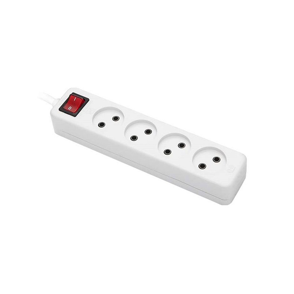 4 خانه بدون ارت با کلید و کابل 3 متری پارت الکتریک مدل نیک
