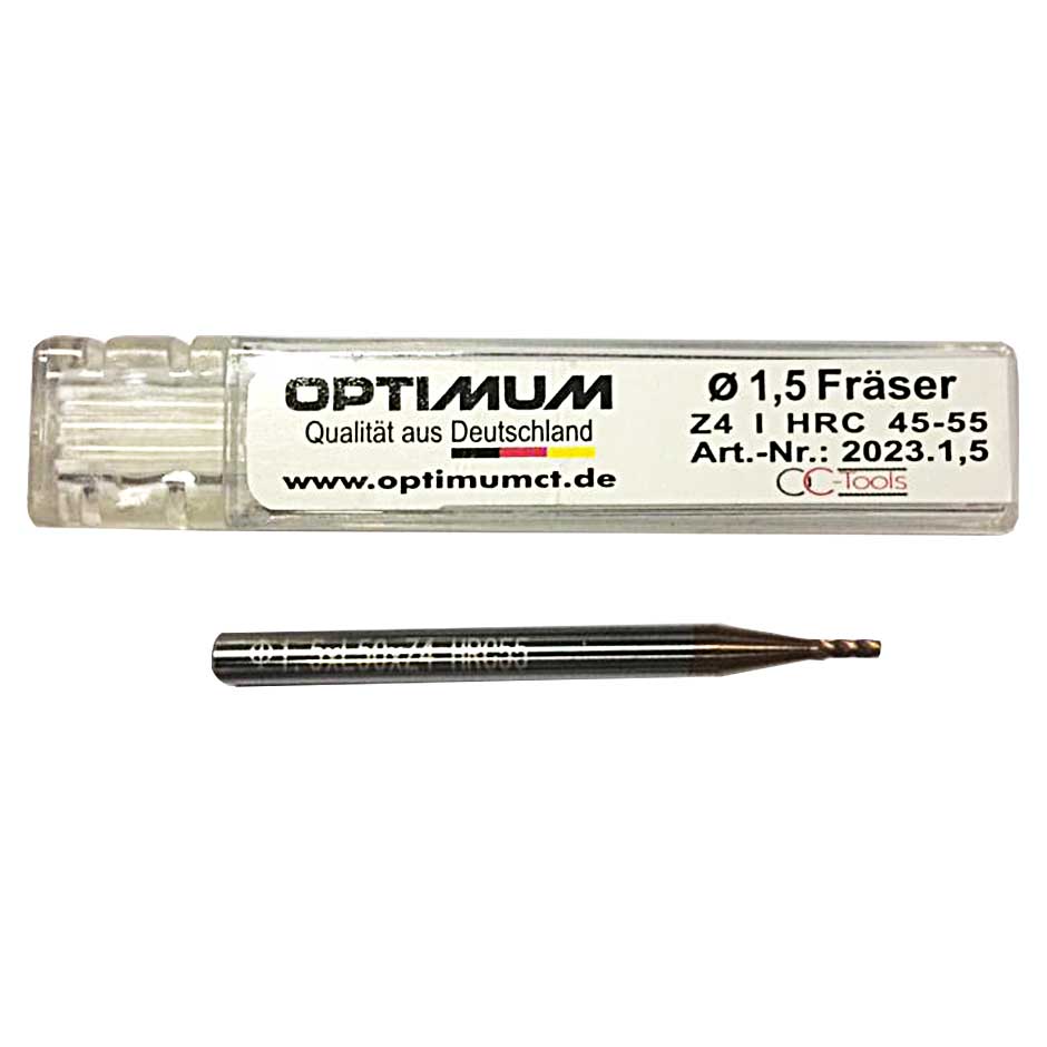 مته فرز انگشتی کارباید قطر 1.5 میلی متر اپتیمم