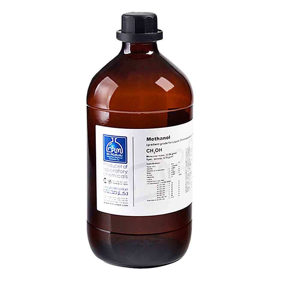متانول 99.5 درصد گرید Extra pure دو و نیم لیتری بطری شیشه‌ای دکتر مجللی
