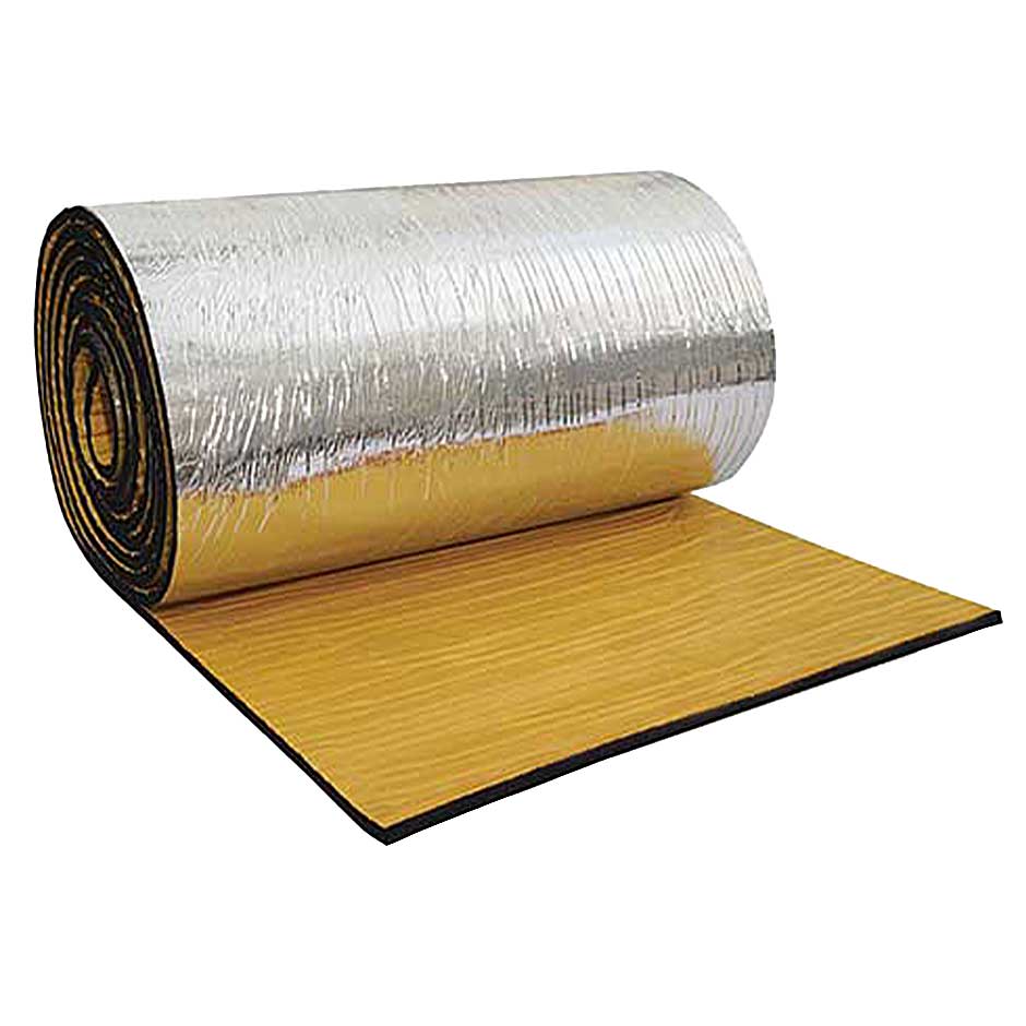 عایق الاستومری رولی با ضخامت 25 میلی متر پشت چسبدار ساده با روکش آلومینیوم 130 میکروناکوفلکس