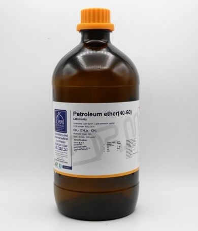 پترولیوم اتر (60-40 درجه سانتی گراد) گرید Extra Pure یک لیتری بطری شیشه ای دکتر مجللی 