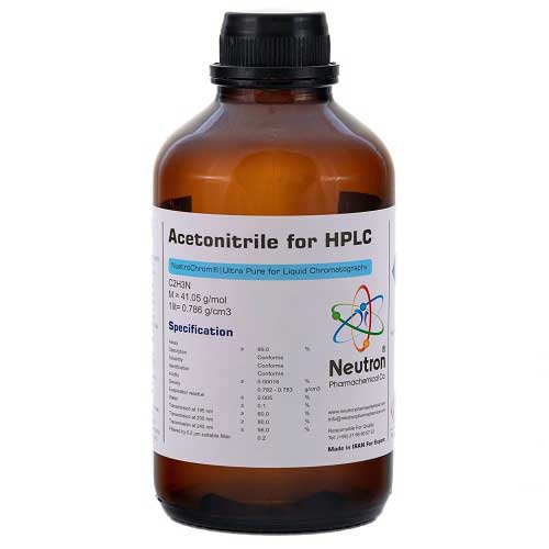 استونیتریل 99 درصد 2.5 لیتری بطری شیشه‌ای گرید HPLC، شیمی دارویی نوترون