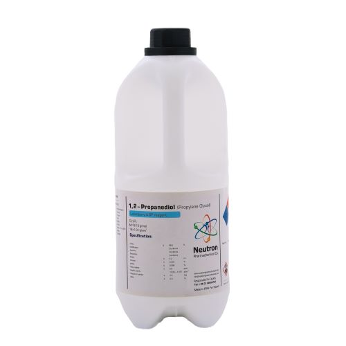 پروپیلن گلایکول 99.5 درصد 2.5 لیتری بطری پلاستیکی گرید USP، شیمی دارویی نوترون
