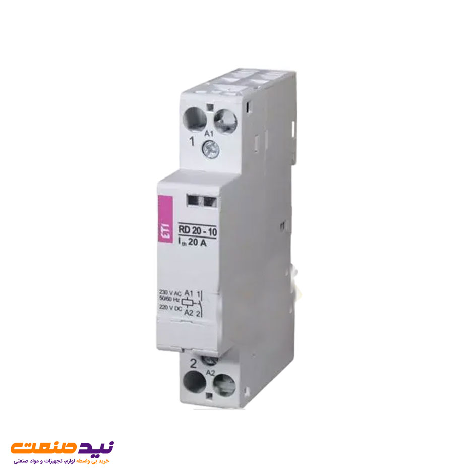 کنتاکتور تکفاز (تک پل) 20 آمپر ولتاژ کنترل VDC/AC 24 مدل RD 20-01 ای تی آی