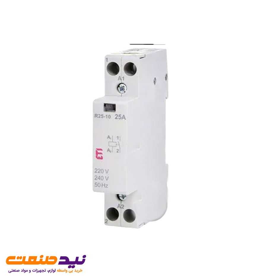 کنتاکتور تکفاز (تک پل) 25 آمپر ولتاژ کنترل VAC 230 مدل R 25-10 ای تی آی