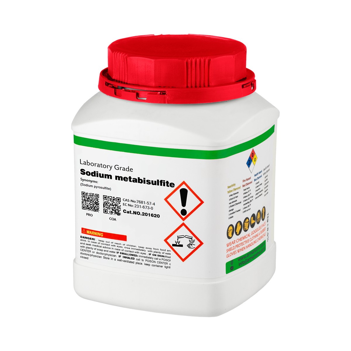 سدیم متا بی سولفیت  گرید آزمایشگاهی یک کیلوگرمی آرمان سینا