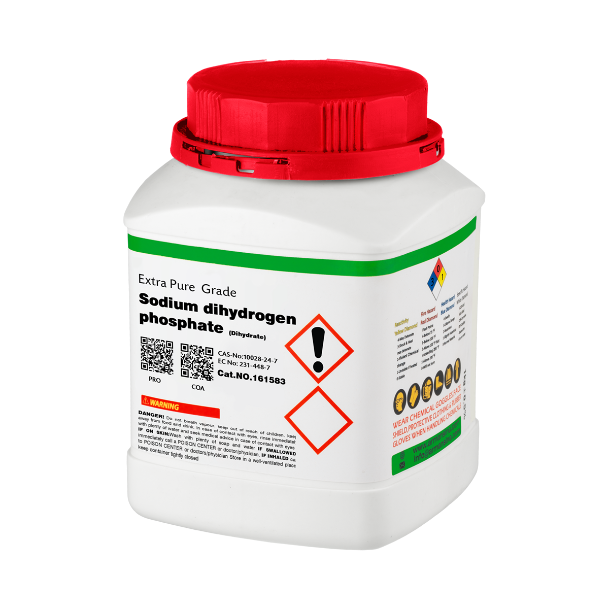 سدیم دی‌هیدروژن فسفات  گرید Extra Pure یک کیلوگرمی آرمان سینا