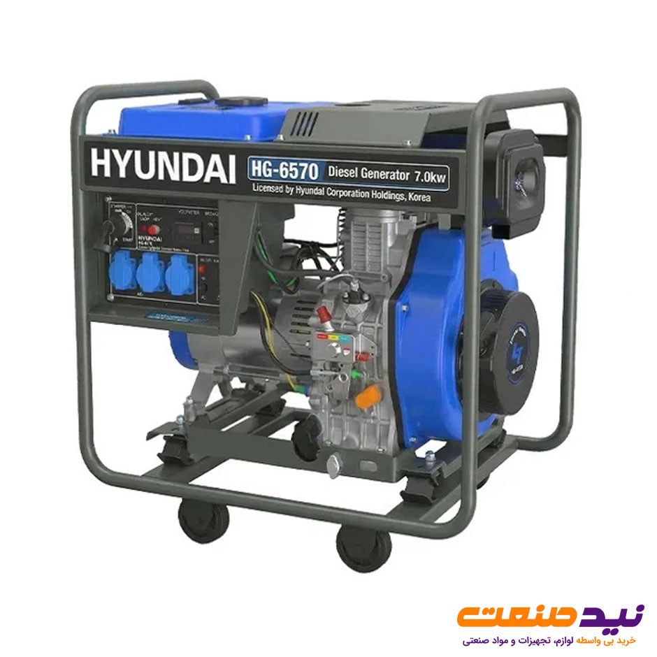 موتور برق دیزلی استارتی 7 کیلو وات هیوندای مدل HG-6570