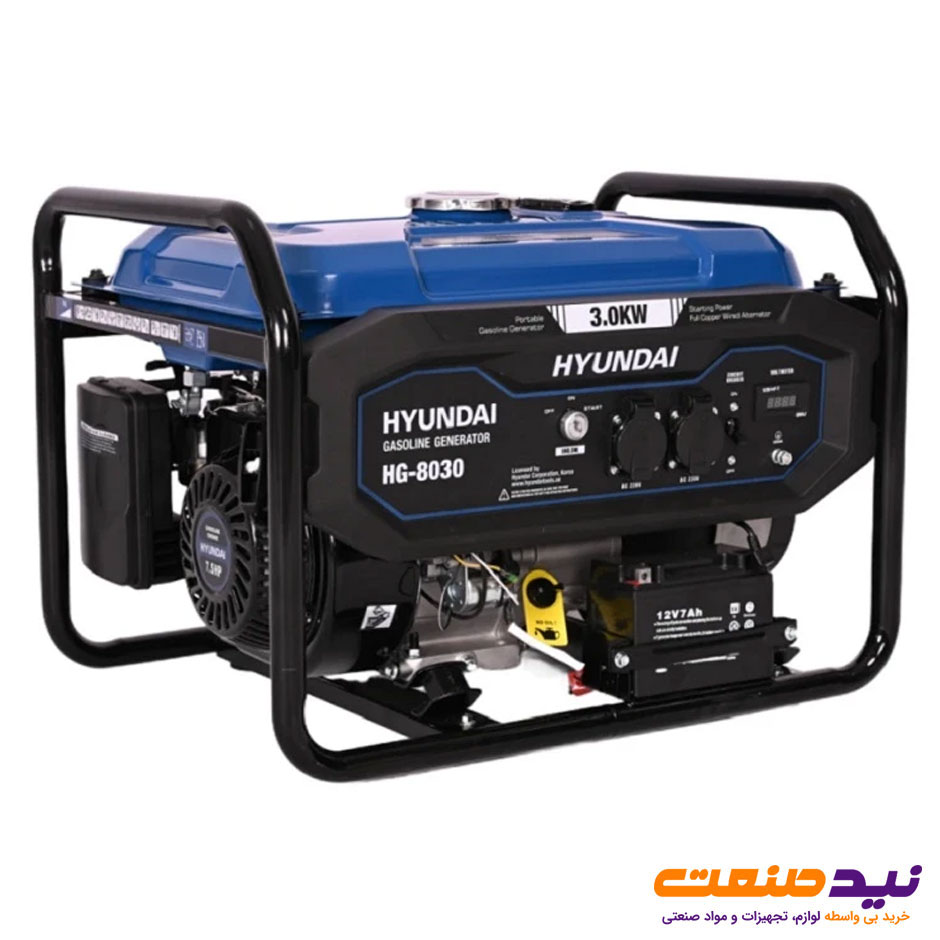 موتور برق بنزینی استارتی 3 کیلو وات هیوندای مدل HG-8030