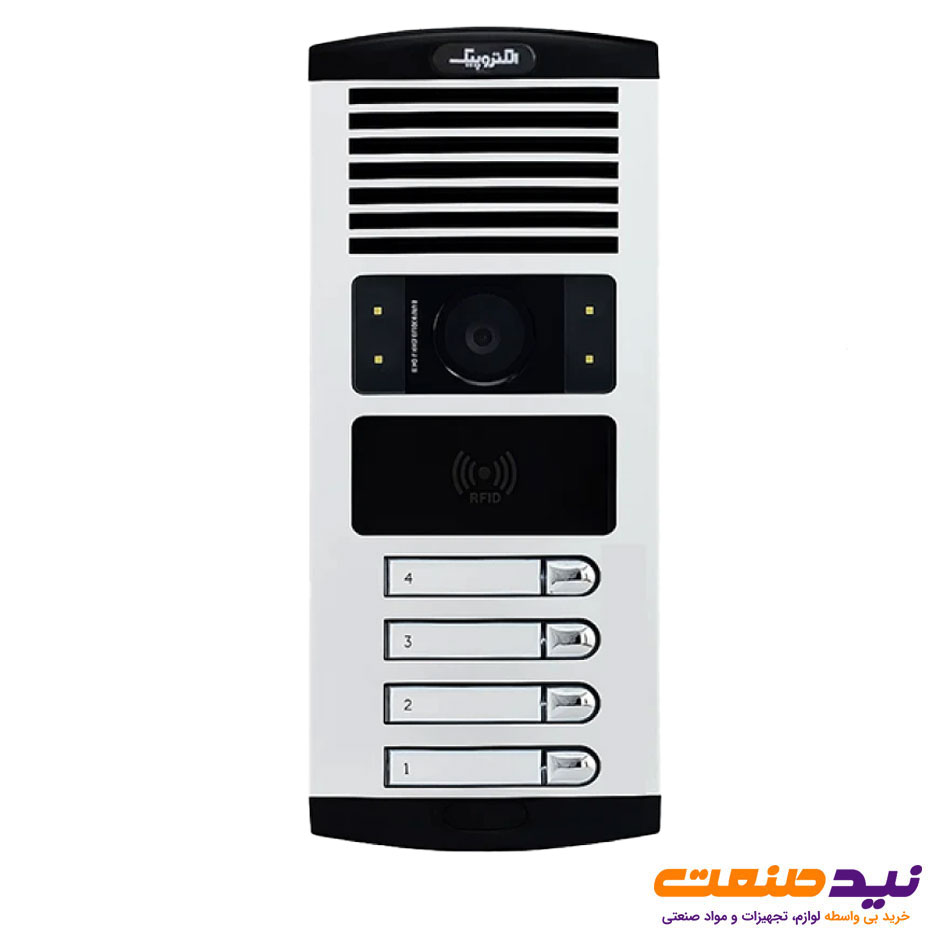 پنل آیفون تصویری 4 واحدی عمودی رنگی الکتروپیک مدل RFID 1086
