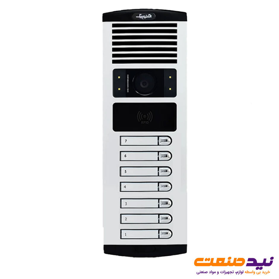پنل آیفون تصویری 7 واحدی عمودی رنگی الکتروپیک مدل RFID 1086