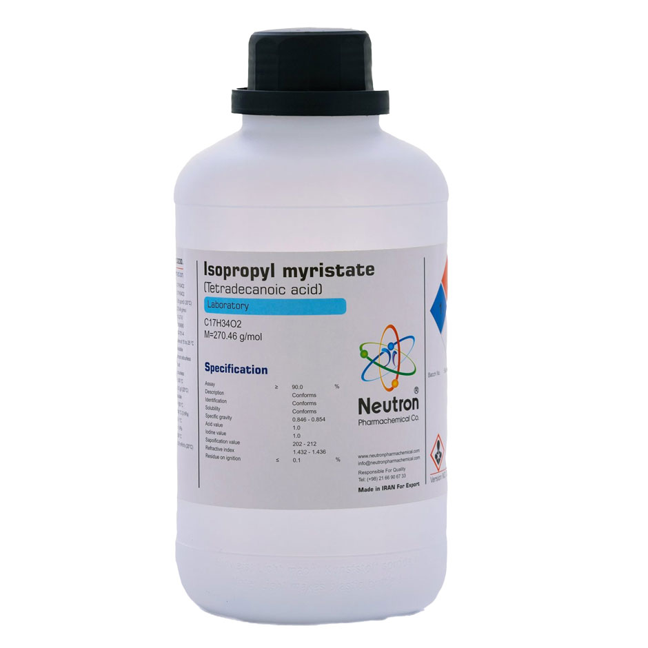 ایزوپروپیل مریستات 90 درصد 1 لیتری بطری پلاستیکی گرید Laboratory، شیمی دارویی نوترون