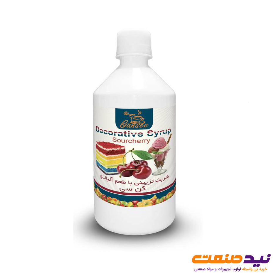 شربت تزئینی طعم دار آلبالو کن سی