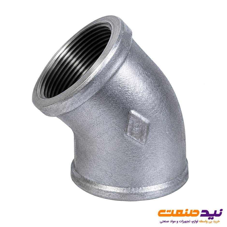 زانو دنده ای گالوانیزه 45 درجه 2 اینچ مک