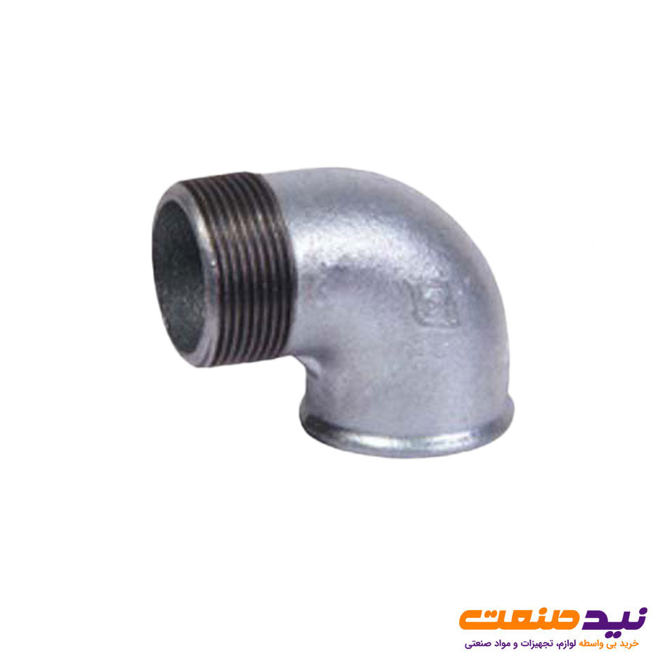 چپقی دنده ای گالوانیزه 90 درجه 4 اینچ مک