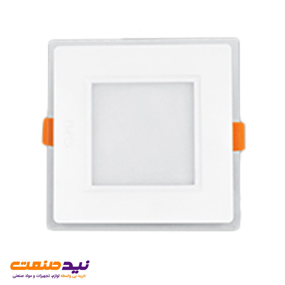 چراغ سقفی توکار گلاریس 9 وات مربعی پارس شعاع توس