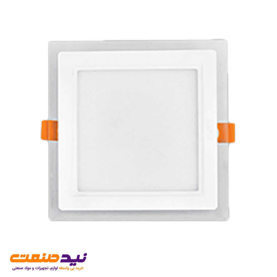 چراغ سقفی توکار گلاریس 12 وات مربعی پارس شعاع توس