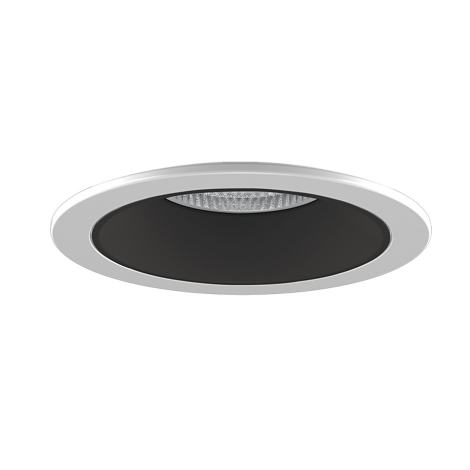 چراغ LED دانلایت توکار سفید دهانه 10 سانتی متر 16 وات یخی با رفلکتور M و شیدر مشکی دیانا کامفورت مازی نور 