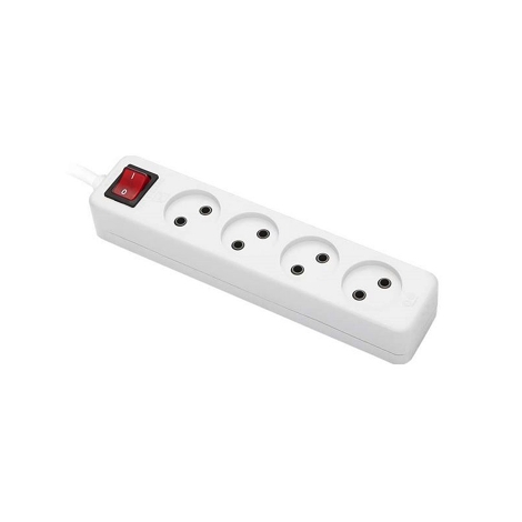 4 خانه بدون ارت با کلید و کابل 3 متری پارت الکتریک مدل نیک