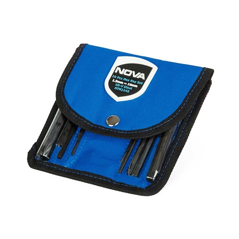 ست آچار آلن شش گوش کیفی 10 عددی کوتاه نووا مدل NTK-1142