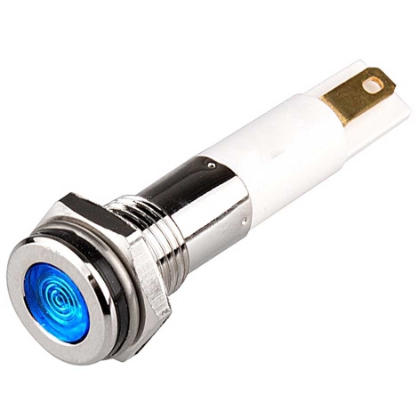 چراغ سیگنال LED آبی فلزی با قطر 8 میلمتری 24 ولت DC منیکس