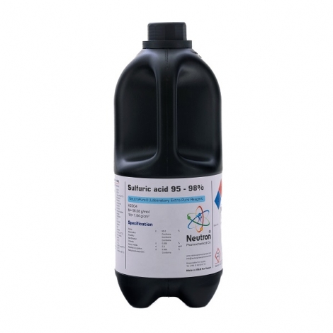 سولفوریک اسید 98-95 درصد 2.5 لیتری بطری پلاستیکی گرید Extra Pure، شیمی دارویی نوترون