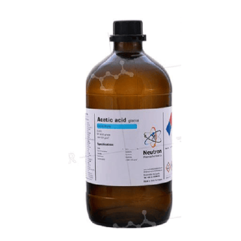 اسید استیک گلاشیال ۹۹ درصد 1 لیتری بطری شیشه ای گرید Extra Pure، شیمی دارویی نوترون