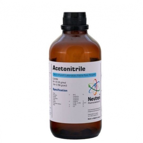 استونیتریل 99 درصد 2.5 لیتری بطری شیشه‌ای گرید LC-MASS، شیمی دارویی نوترون