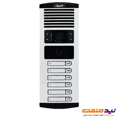 پنل آیفون تصویری 6 واحدی عمودی رنگی الکتروپیک مدل RFID 1086