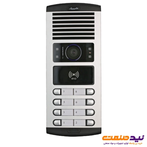 پنل آیفون تصویری 8 واحدی افقی رنگی الکتروپیک مدل RFID 1086