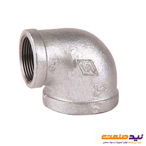 زانو تبدیلی دنده ای گالوانیزه 90 درجه 2*2/5 اینچ مک