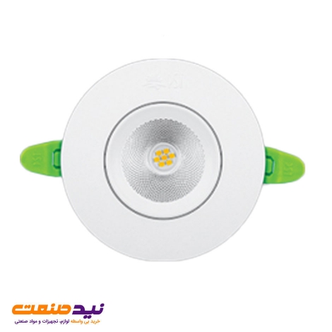 چراغ سقفی توکار چشمی متحرک 7 وات دایره ای SMD پارس شعاع توس
