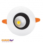 چراغ سقفی توکار دیپلایت متحرک 7 وات دایره ای COB پارس شعاع توس