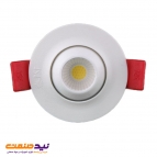 چراغ سقفی توکار چشمی متحرک 3 وات دایره ای COB پارس شعاع توس