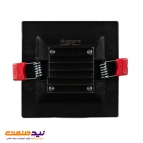 چراغ سقفی توکار سولاریس 7 وات بدنه مشکی مربعی پارس شعاع توس 1