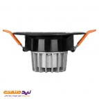 چراغ سقفی توکار آمیتریس 7 وات بدنه مشکی دایره ای COB پارس شعاع توس 1