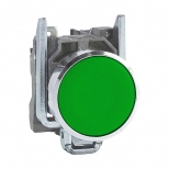 پوش باتن فلزی سبز 22 میلیمتری کنتاکت باز بازگشت فنری با سری هم سطح مدل XB4 اشنایدر الکتریک