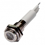 چراغ سیگنال LED سفید فلزی 6 میلمتری 24 ولت DC منیکس
